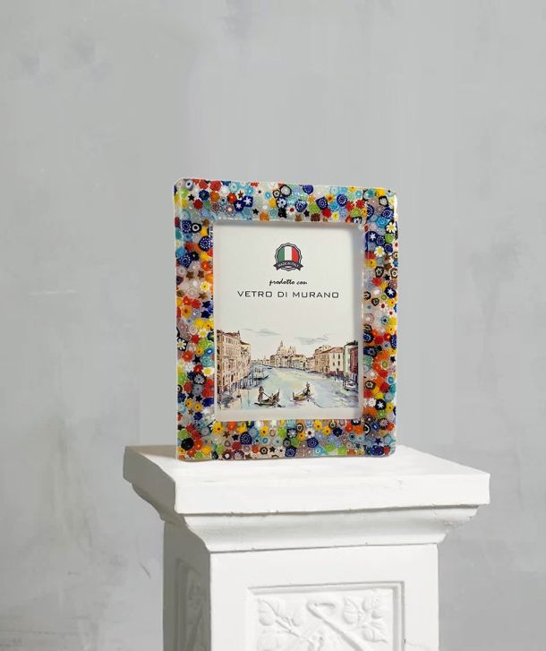 murano glass art clock